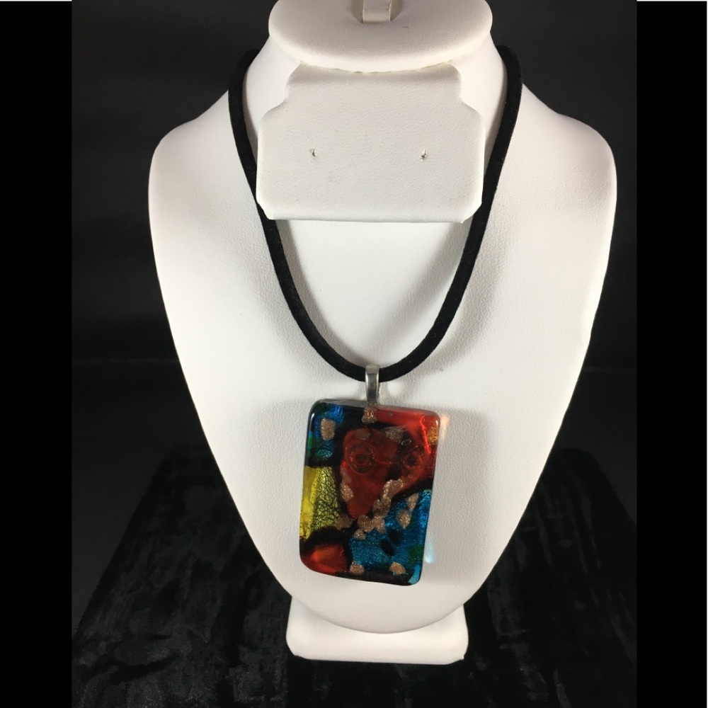 Dichroic glass necklace